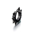 Black stainless steel punk hoop earring with sharp rivets for men - 8-Spike Ear Clip / Black