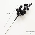 Glitzernder schwarzer künstlicher Beerenweig für Weihnachts-DIY-Deko, 18cm Länge und 5g Gewicht - Schwarz
