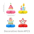 Set of 4 colorful honeycomb paper table centerpieces for birthday party decoration - Honeycomb Centerpieces