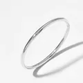 Minimalist polished silver titanium steel round bangle bracelet with clasp closure - Silver (PAS1045)