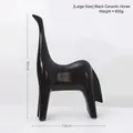 Estatua moderna de caballo en cerámica negra, tamaño grande 30cm para decoración hogar - Grande / Negro mate
