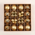 Set of 16 gold Christmas tree ornaments with glitter and snowflake painted patterns - Gold 42PCS Gift Box Set