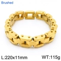 Bracciale a maglie in acciaio inossidabile dorato spazzolato da uomo misura 220x11mm - Oro Opaco