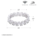 Specifiche dettagliate su dimensioni e peso dell'anello a V in argento 925 e zirconi - Taglia US 7 / Placcato Platino