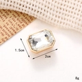 Rectangle transparent crystal shoe charm in golden base, size 1.5x2cm and weight 8g - C242 20*15 White Square Gemstone