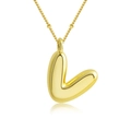 Collier avec pendentif lettre L dorée 3D bombée et finition miroir sur chaîne fine - Lettre V