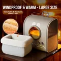 Gray winter pet carrier bag with clear window and warm fleece lining for cats - Large (36*22*39cm) / Grey Rabbit