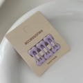 Three-piece set of purple bone-shaped mini hair clips on card with accessories text - Purple (Set of 3)