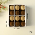 Set of 12 flocked Christmas ornaments in champagne and coffee tones for tree decoration - 6cm 12 Pieces / Coffee Colors
