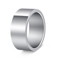 Polished minimalist silver stainless steel wide band ring with a high-shine finish - 12mm Wide Silver