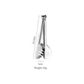 Polished stainless steel 24.2cm food tongs with solid spoon and slotted side for serving - Semicircle Tongs 9 Inch