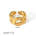 Minimalist 18k gold plated titanium steel chain ring featuring a 13mm wide open band design - Minimalist Chain Shape Style (HF-J1283)