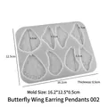 Translucent butterfly wing silicone mold for DIY resin jewelry making, 16.2x12.5cm size - Style 3 Butterfly Wing Pendant Mold / Translucent White