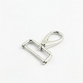 Mosquetón giratorio plateado con barra de tornillo para correas de bolso - Diámetro Interior 3.2cm / Plateado
