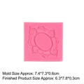 Pink silicone mold for DIY vintage European relief frame, 7.4x7.3cm mold size - Style No. 1-Oval Relief Frame / Pink