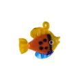 Handmade orange and blue glass fish ornament with hanging loop for fish tank decor - Style 1-Orange Yellow Blue Fish