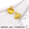 Golden shell alloy pendant charms XK2256 for DIY jewelry making size 17x16x5mm - XK2256# Round Shell