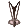 Men's reindeer-themed novelty lingerie with shoulder straps and plush elephant design - Grey Elephant