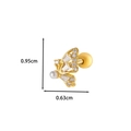 Golden butterfly cartilage earring with sparkling zircons and a white pearl detail - Bead Butterfly - Gold (8# Gold)