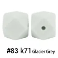 Perline ottagonali in silicone grigio ghiaccio da 17mm per gioielli fai da te neonati - Grigio Ghiacciaio