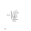 Polished silver teardrop stud earrings in stainless steel size 31mm x 18mm - Water Drop Stud / 18*31mm / Steel