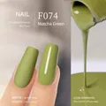 Vernis à ongles gel japonais vert matcha F074 avec finitions mate et brillante - F074 Vert Matcha