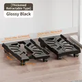 Adjustable black CPU stand with wheels, expandable width 22-30cm for computer towers - Black ABS Stretchable
