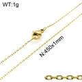 Golden titanium steel O-chain necklace for women, size 450mm x 1mm, weight 1g - Gold Color (KN107963-Z)
