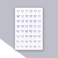 Sparkling AB color heart-shaped acrylic diamond stickers for body art and DIY crafts - 48pcs 8mm Aurora Heart