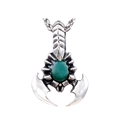 Collana con ciondolo scorpione punk gotico con gemma verde in acciaio inox lucido - Stile Scorpione con Pietra Verde (D0309)