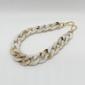 Acrylic chunky marble resin chain with gold lobster clasps for bags and accessories - 37cm / White Coffee