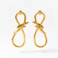 Orecchini a nodo intrecciato minimalisti in acciaio inossidabile placcato oro sottovuoto - Nodo Intrecciato Sottile (D2883) / Oro