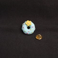 Cute light blue donut enamel brooch pin with yellow flower and sprinkles design - Light Blue Sprinkles Style (A911)