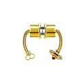 Detailed view of golden magnetic nose ring featuring a crystal bee and honeycomb design - Gold Bee Honeycomb Rhinestone (#18)