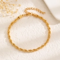 Minimalist gold rope chain bracelet with adjustable lobster clasp and polished finish - Rope Chain (6914)