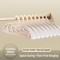 Cream white wide shoulder hangers with non-slip texture for wrinkle-free storage - Cream White Wide Shoulder (5PCS)