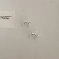 French vintage style silver bow earrings with a polished mirror finish for women - Silver Bow Knot Style (E023)