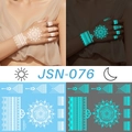 Luminous mandala lace tattoo sticker JSN-076 with glowing night effect for skin - JSN-076 (Lace Mandala White Blue)