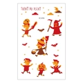 Waterproof Halloween kids tattoo stickers featuring cartoon pumpkin and witch characters - Cartoon Halloween Character Mix (EC-816)