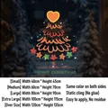 Pegatinas estáticas UV de árbol de Navidad con corazones y texto Merry Christmas - Pequeño (40*45CM)