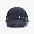 Dunkelblaue atmungsaktive Outdoor-Basecap mit Mesh-Einsätzen und DINGMEI Sportlogo - Verstellbar / Marineblau