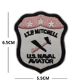 Top Gun Mitchell US Naval Aviator embroidered shield patch with white stars, 6.5x5.5cm - Naval Aviator Mitchell