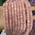 Strand of pink natural stone abacus beads with a translucent finish for DIY jewelry - 8 / 5*8mm (approx. 73 pcs/strand)
