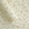 Floral wrapping paper with vintage pink roses and green leaves on cream base - 【Yellow Base Pink Rose】20 Sheets 50*70cm