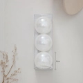 Three-pack of 8cm iridescent pearl white Christmas ball ornaments in clear box - Iridescent Pearl White 8cm 3pcs