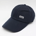 Navy blue breathable baseball cap with SPORT patch and curved brim for outdoor use - Adjustable / Navy with Label