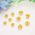 Cuentas huecas con nudo en espiral chapadas en oro de 14K para joyería de bricolaje y pulseras - 6mm / Oro de 18K