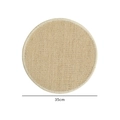 Natural sisal round rug 35cm woven mat with durable stitched border in beige - Diameter 35cm / Round / Natural Sisal / Overlocked