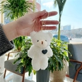 White Bear With Golden Buckle & Green Heart