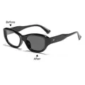 Gafas de ojo de gato con filtro de luz azul y lentes fotocromáticas claras y oscuras - Marco Negro Fotocromático / Negro